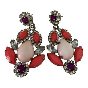 J.CREW Statement Jewel Stones Colourful Earrings Woman’s Like New Jewelry